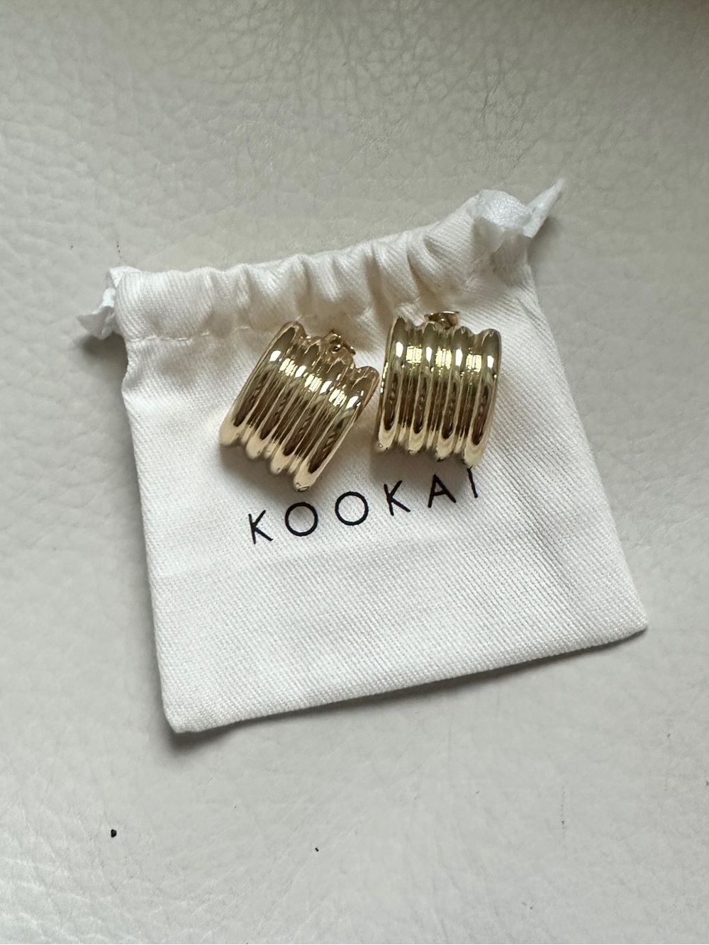 Kookai Gold Ribbed Hoop Earrings - Women Jewelry like heaven mayhem